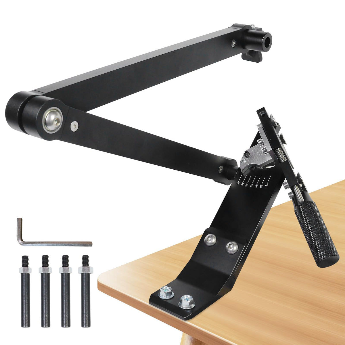 AOVPIBY sharpener illustrating 15-45 degree angle adjustment for precise edge sharpening