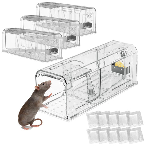 AOVSTOXIC humane mouse trap kit with see-through chamber for catch-and-release.