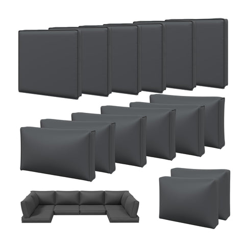 Aoxun 14-piece cushion covers set for refreshed patio sofa.