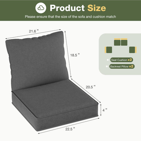 Aoxun backrest cushions measure 21.6x18.5 inches for plush back support.