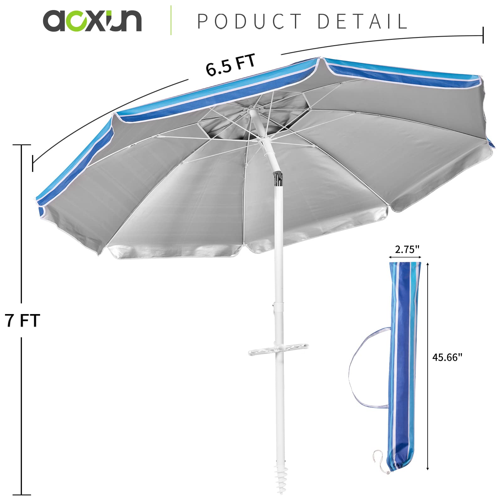 Aoxun Beach Umbrella carry bag enables easy transport anywhere