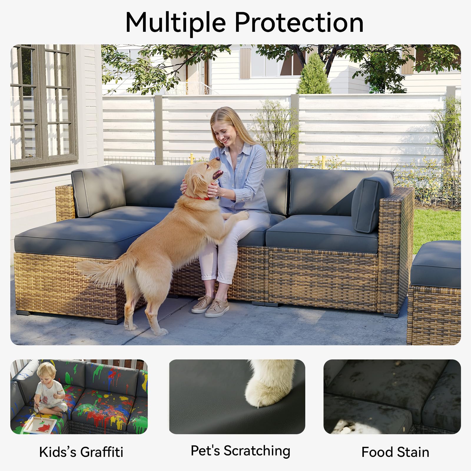 Aoxun non-slip bottom cushions stay in place on windy days