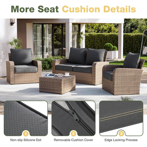 Aoxun olive-shaped straps and reinforced zippers keep cushions in place.