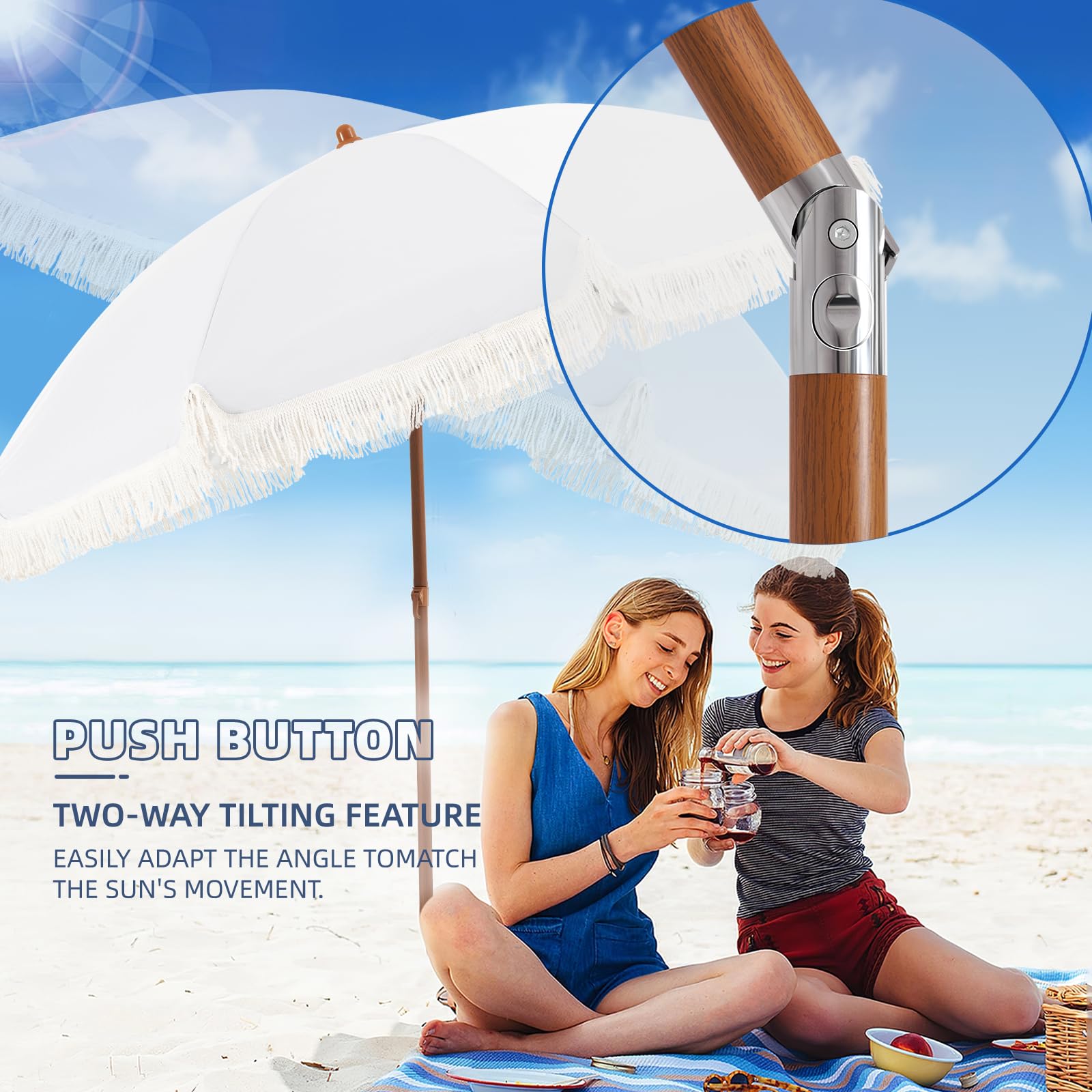 Aoxun push-button tilt enables shading from any direction