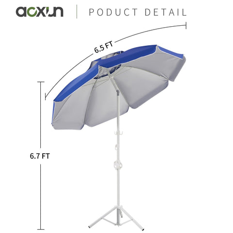 Aoxun tripod stand base supports sturdy setup on patios or beaches.