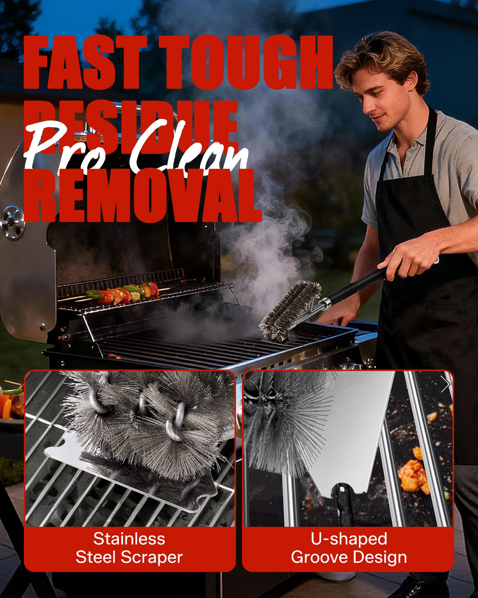 AOZOY 18-inch handle offers better leverage for full-surface cleaning.