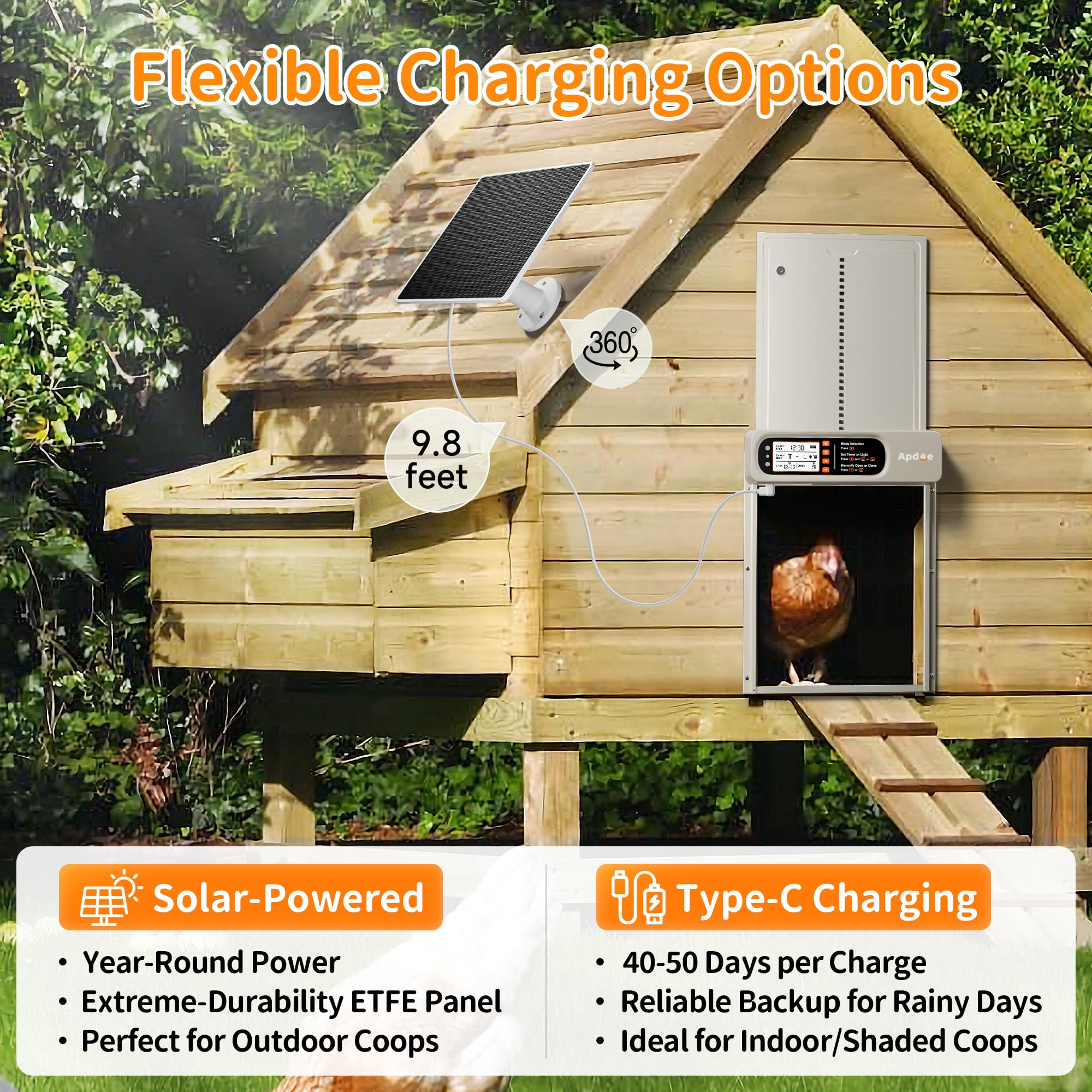 Apdoe anti-pinch protection keeps chickens safe during door operation