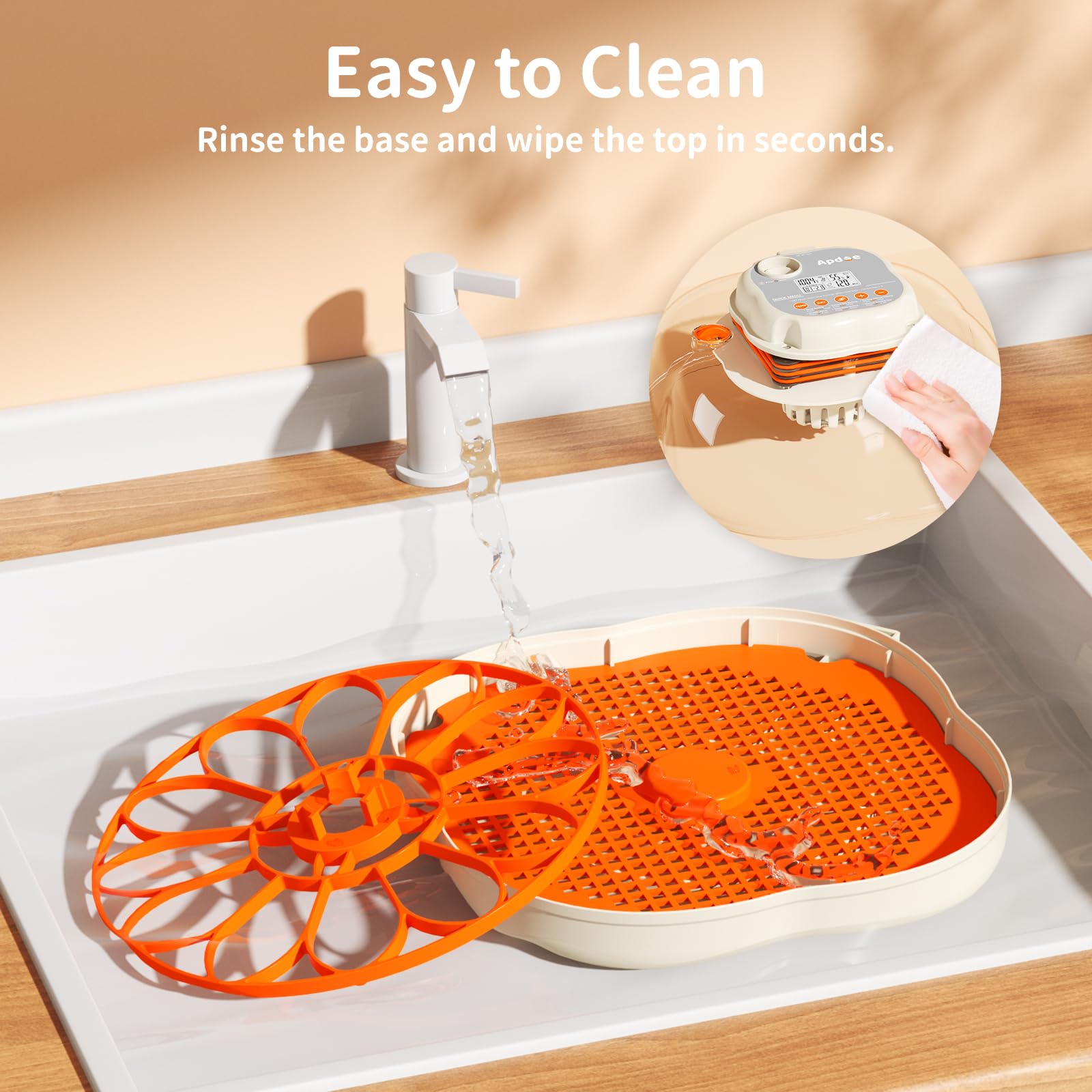 Apdoe HatchElite detachable trays simplify cleaning and maintenance.