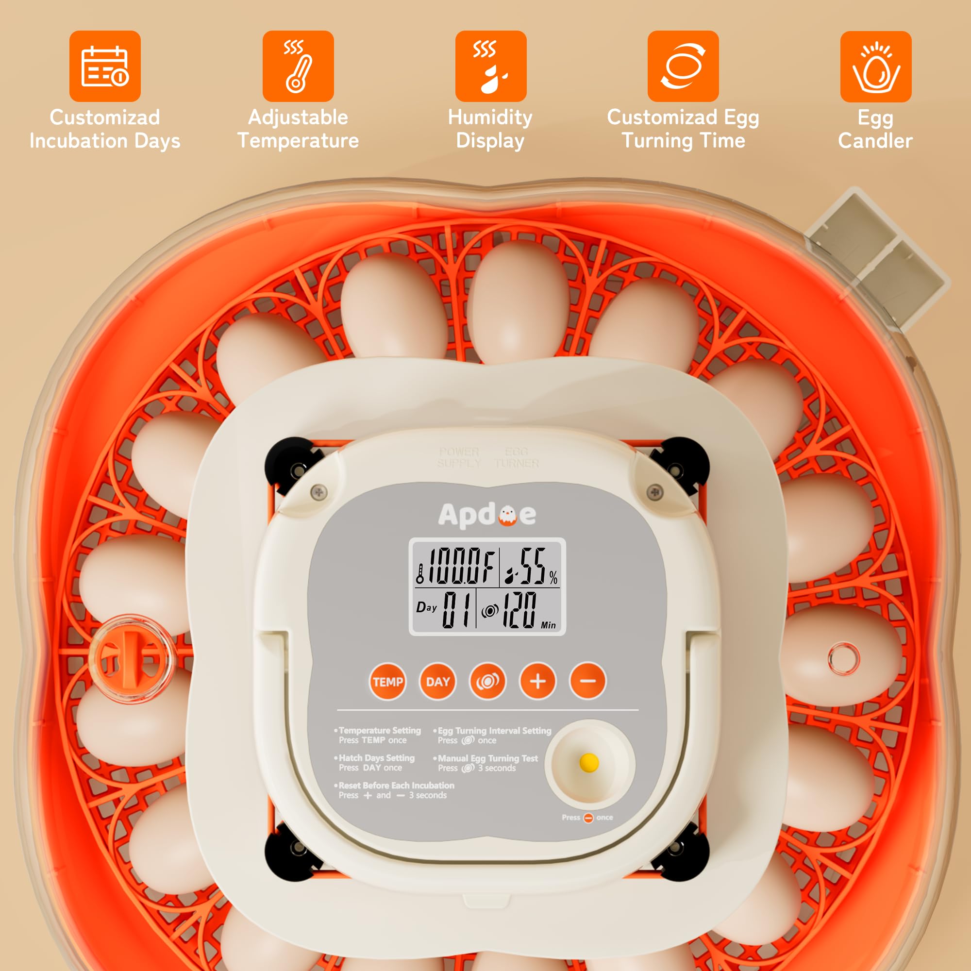 Apdoe HatchPro 25 auto water refill simplifies humidity maintenance.