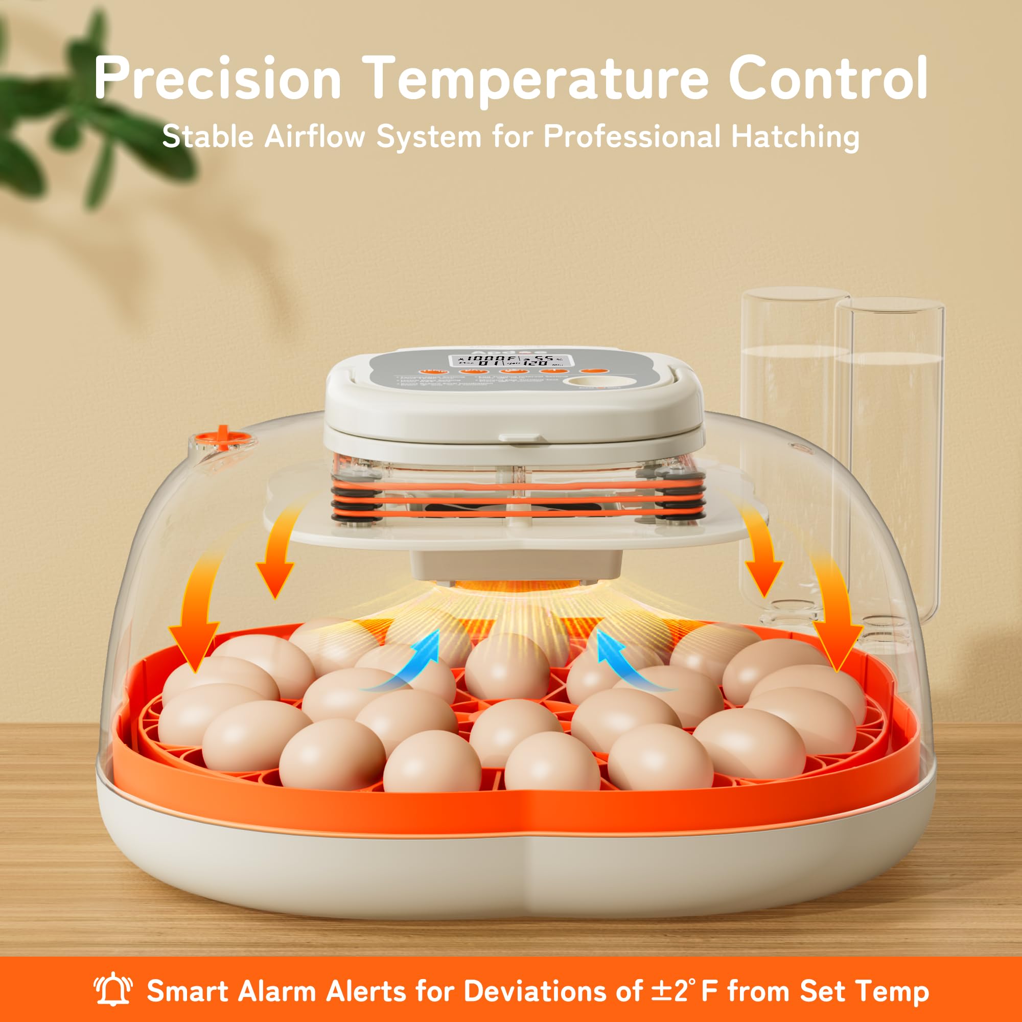 Apdoe HatchPro 25 automatic turner keeps eggs turning for even development.