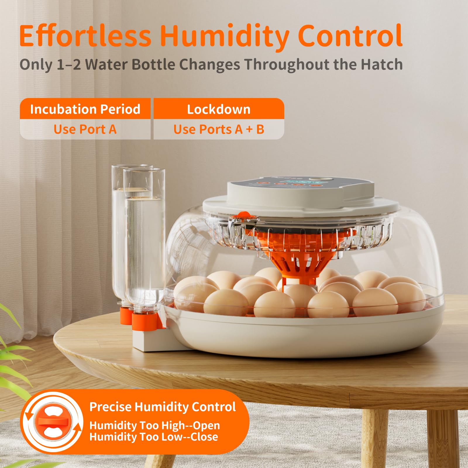 Apdoe HatchPro external water refill system enabling hands-off humidity control