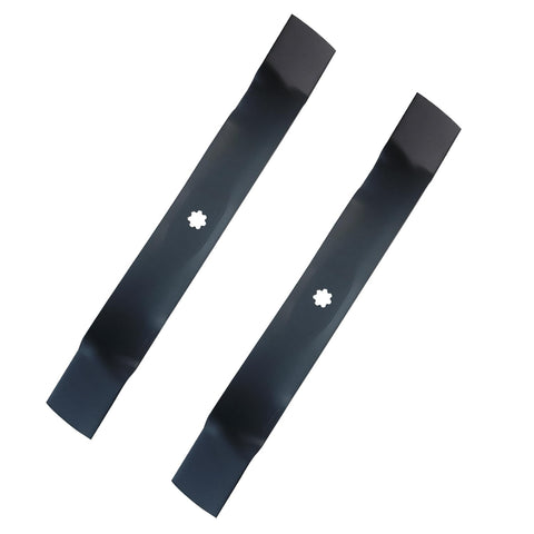Apeixoto 2-pack 3-N-1 blades for 42-inch deck, ready for installation.