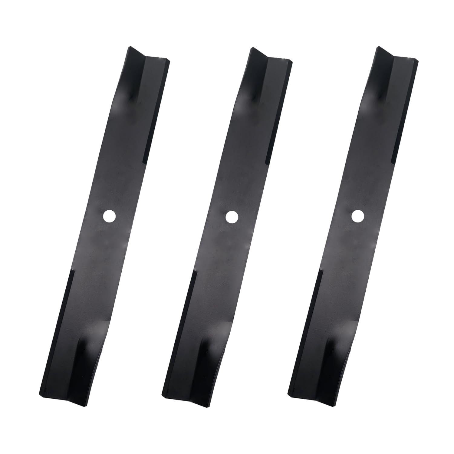 Apeixoto 3-piece blade pack for a 52-inch Hustler deck enables precise cuts.