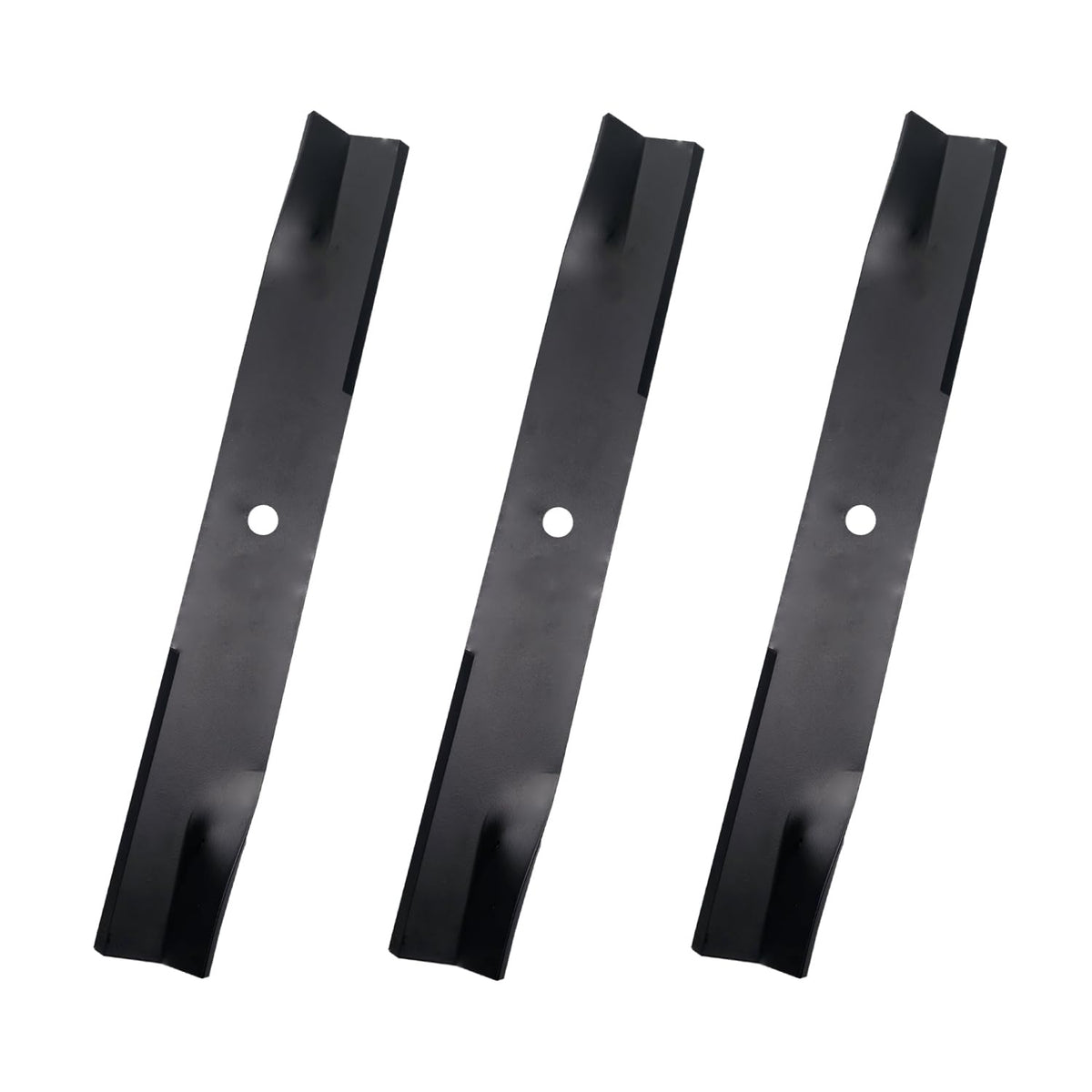 Apeixoto 3-piece blade pack for a 52-inch Hustler deck enables precise cuts.