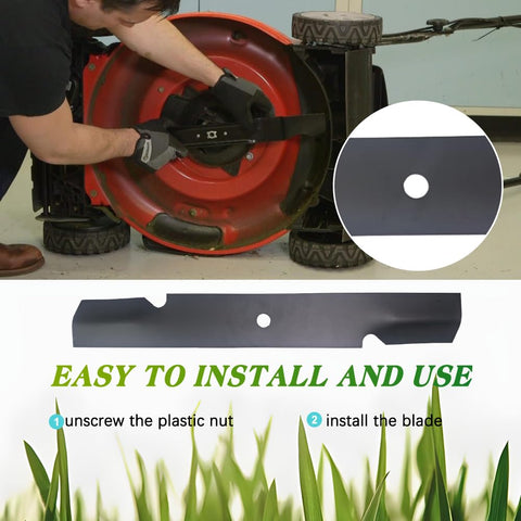 Apeixoto 482878 blades during installation on a Scag mower for precise fit