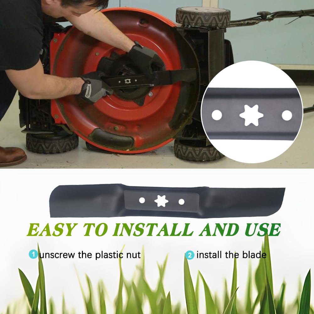 Apeixoto 50-inch deck blades ensure high-lift airflow for efficient grass dispersal.