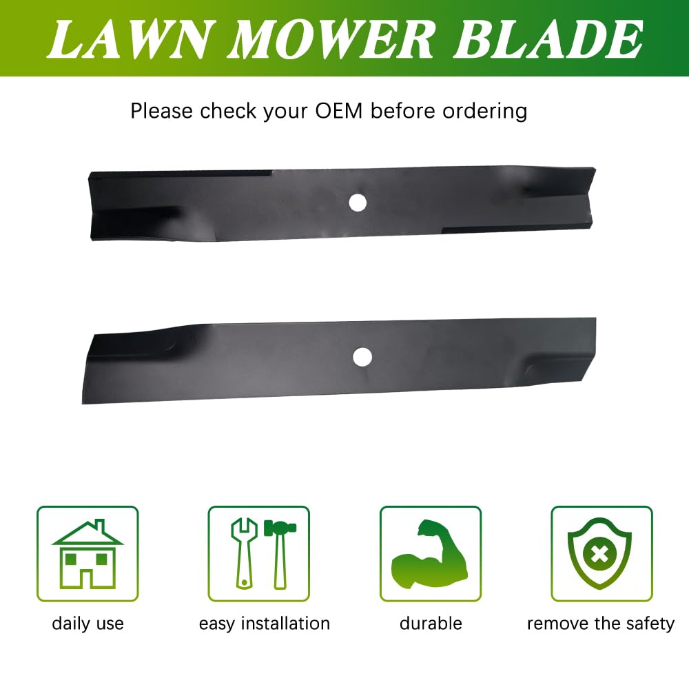 Apeixoto blades shown on a 52-inch Hustler FastTrack deck for easy installation.