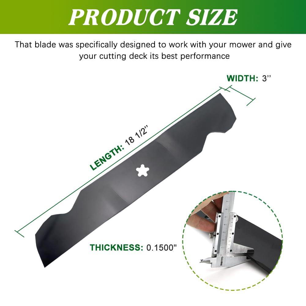 Apeixoto Z254 blades aligned with a 54-inch deck for Husqvarna and Craftsman compatibility.