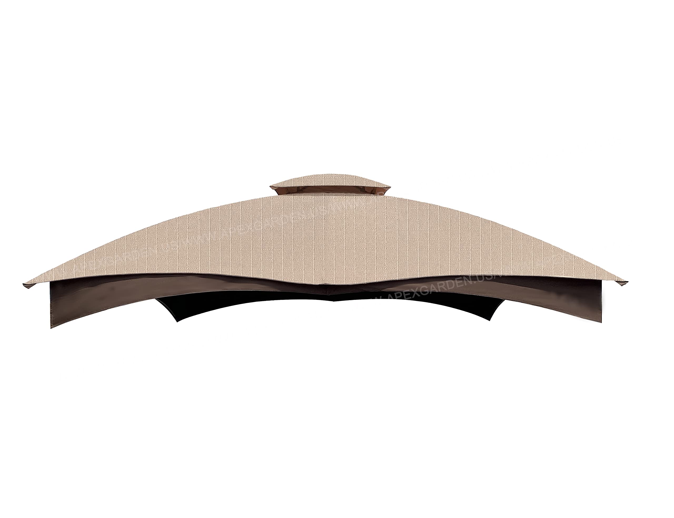 APEX GARDEN beige ripstop fabric close-up shows durable canopy material.