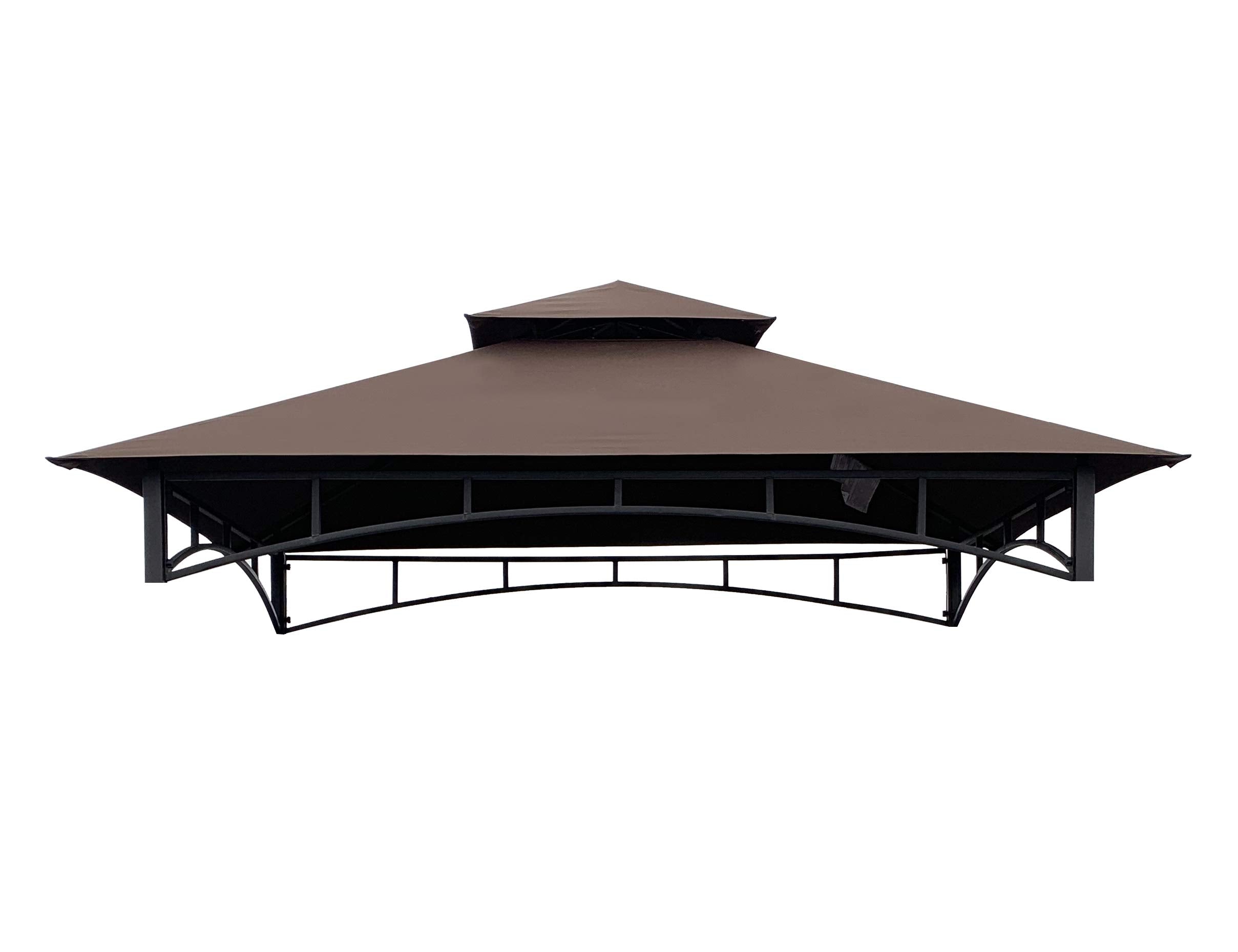 APEX GARDEN brown double-tier canopy top adds durable, stylish shade to outdoor gatherings.