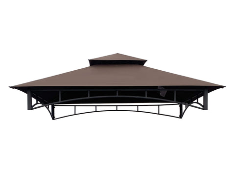 APEX GARDEN brown double-tier canopy top adds durable, stylish shade to outdoor gatherings.