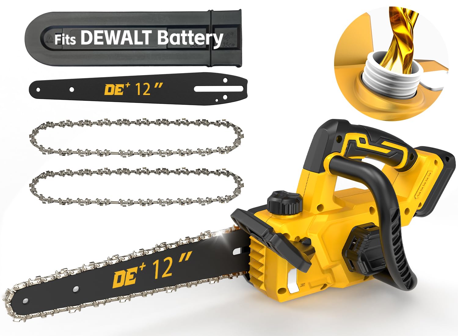 APEXPPOWER 12-inch chainsaw with brushless motor for extended runtime and efficiency