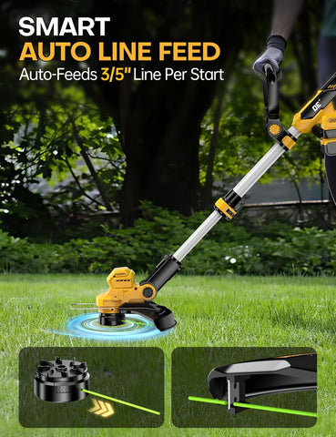 90-degree adjustable cutting head for tight spaces and varied terrains