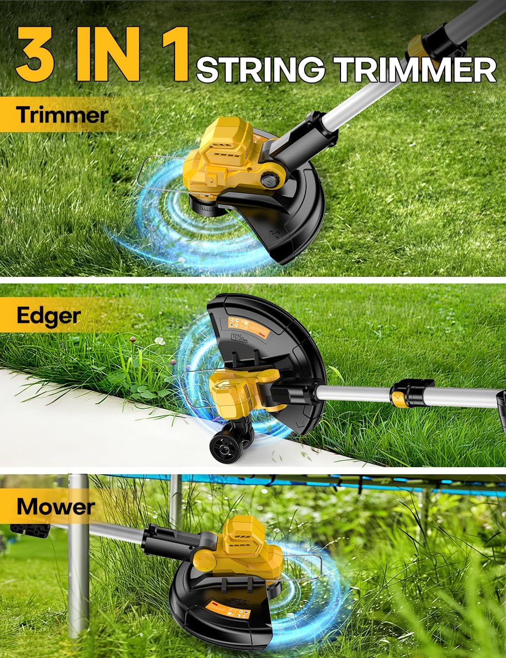 Detachable wheel aids precise edging along borders and fences