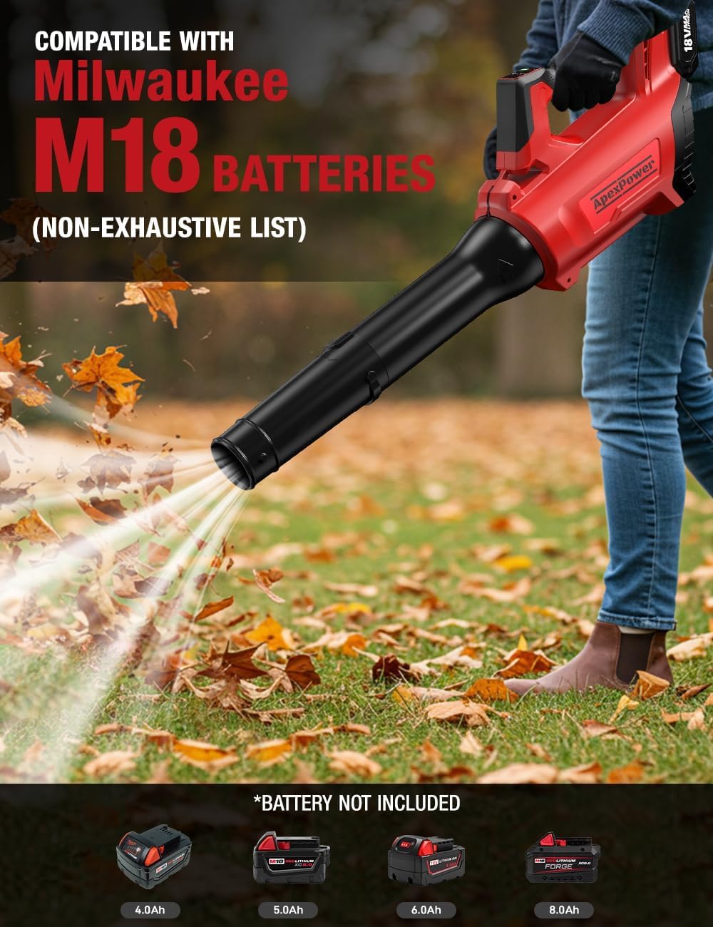 APEXPOWER compatible with Milwaukee M18 batteries saves cost.