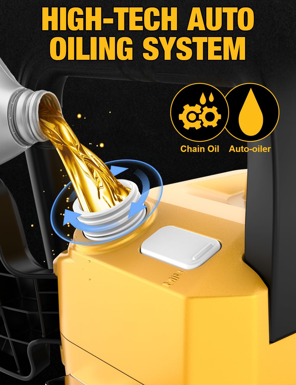APEXPOWER tool-free chain tensioning makes setup quick and simple