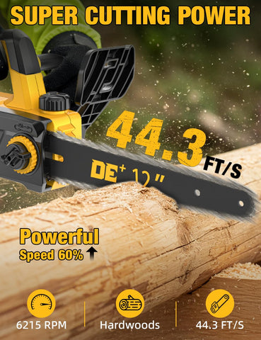 APEXPPOWER upgraded 12-inch guide bar for larger cuts and durability