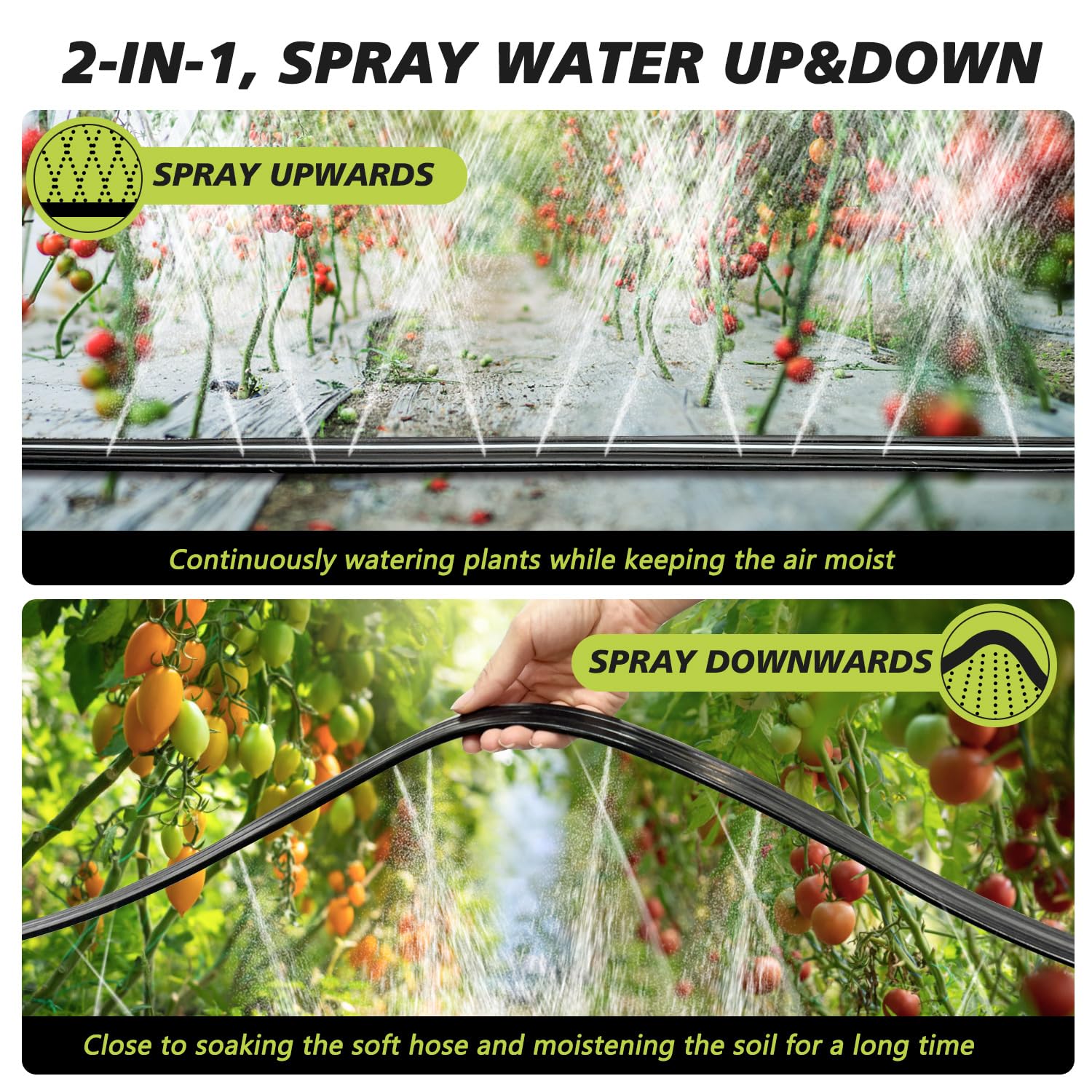 Apgooface sprinkler hose 25ft section showing compact, easy-to-position coverage
