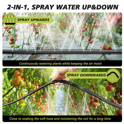 Apgooface sprinkler hose 25ft section showing compact, easy-to-position coverage