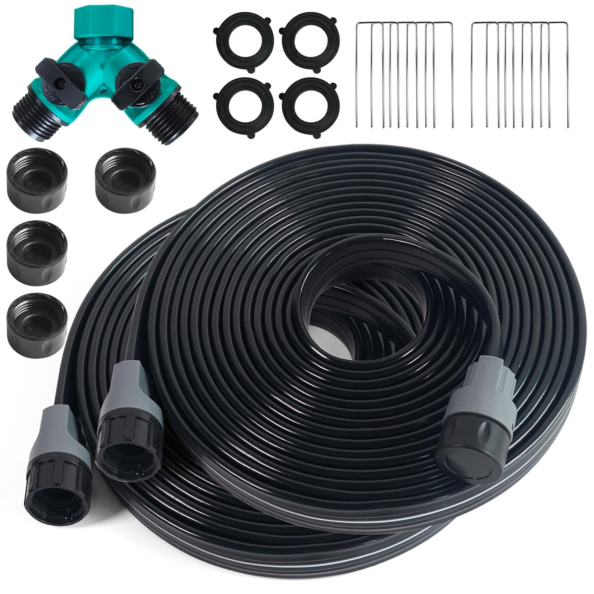 Apgooface sprinkler hose flat layout for easy storage and even watering