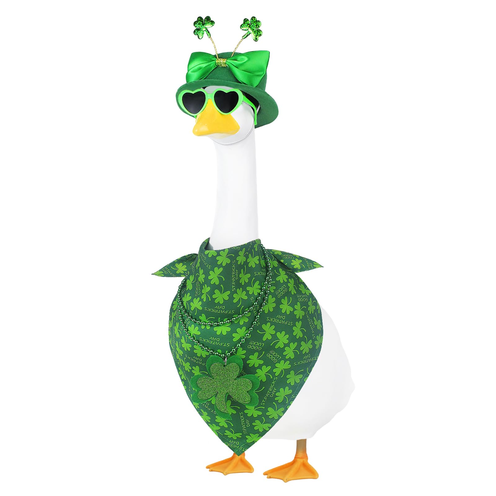APHIUFR goose outfit with green bib for festive lawn decor
