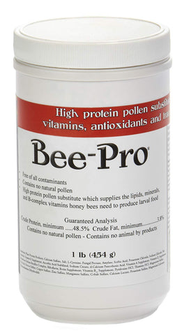 API Little Giant Bee-Pro pollen substitute powder canister supports brood growth for healthier hives