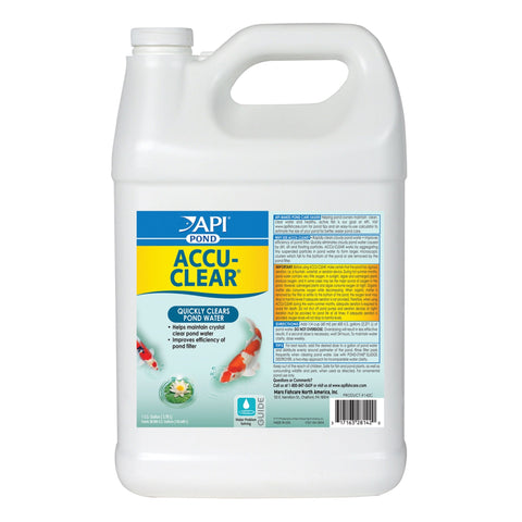API POND ACCU-CLEAR bottle ready for application to clarify pond water.