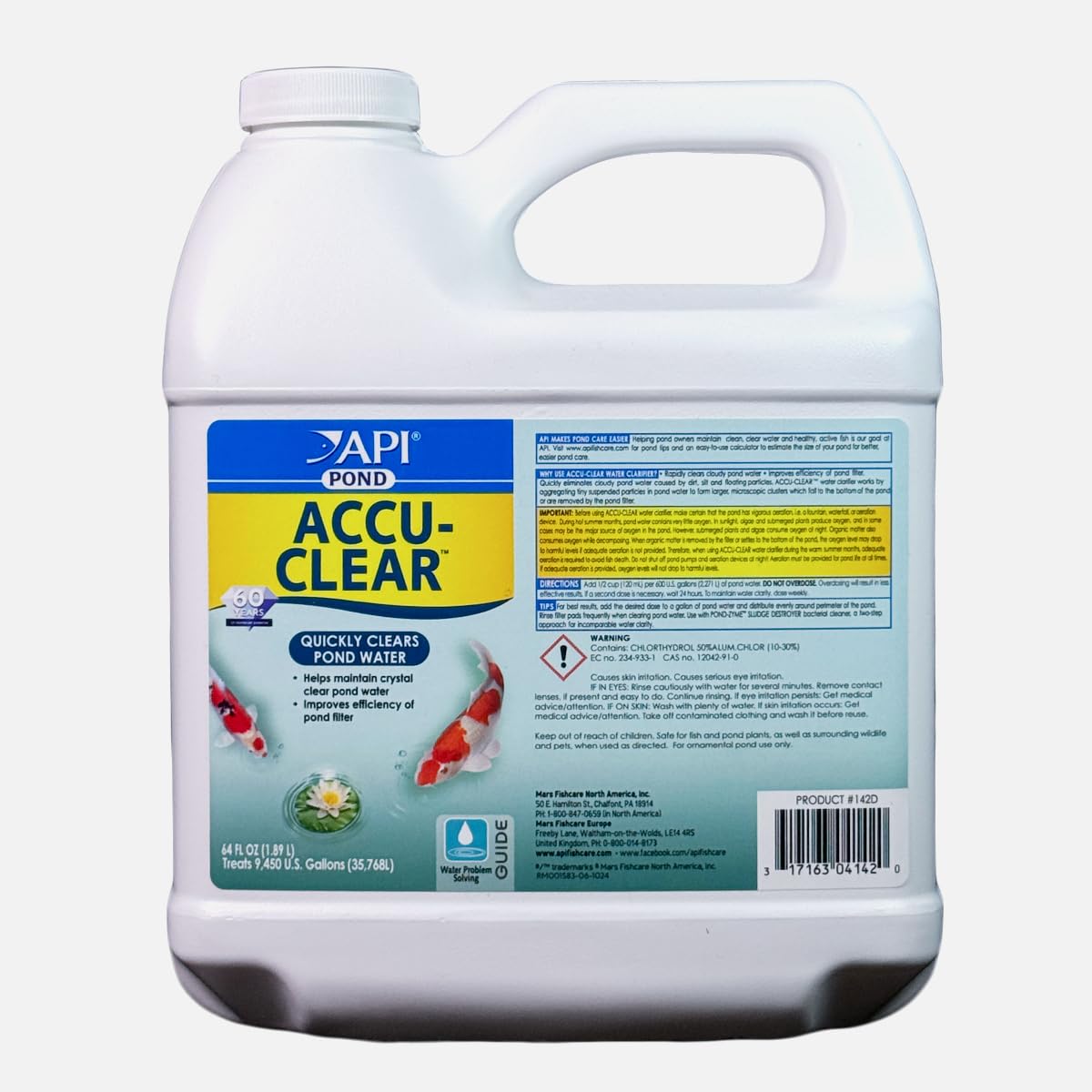 API Pond Accu-Clear bottle ready to clarify pond water.
