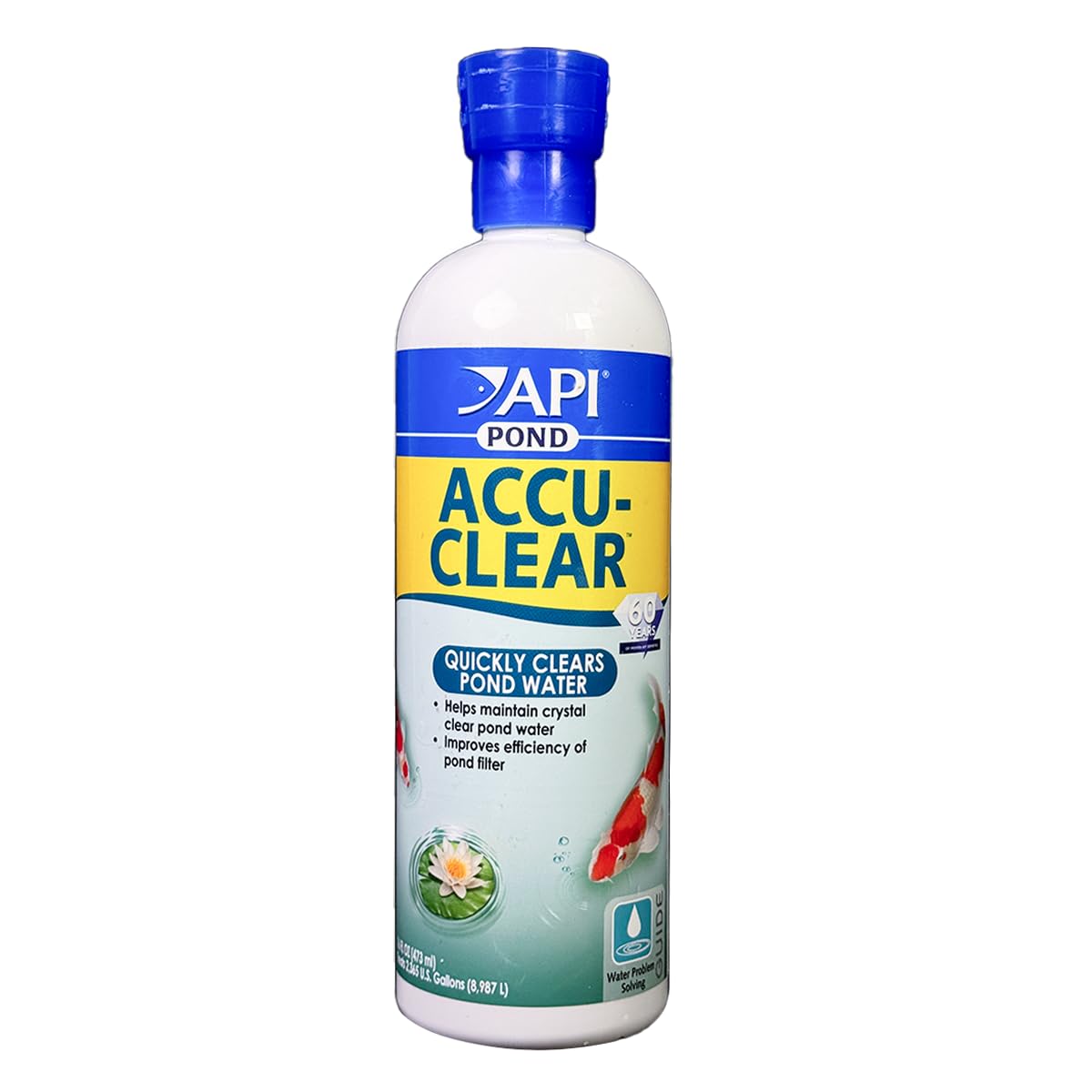API POND ACCU-CLEAR bottle front for quick pond clarification.