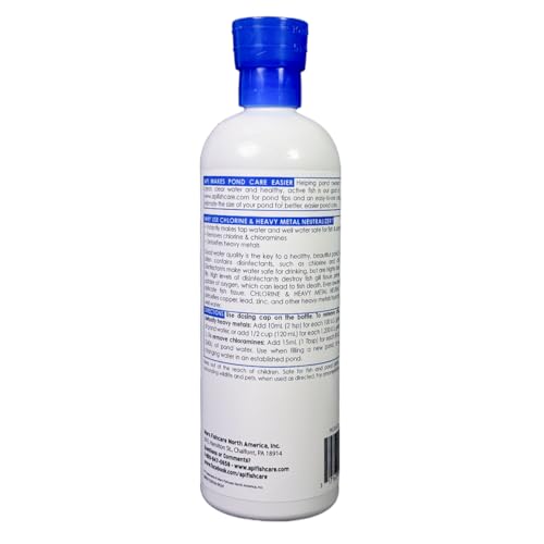 API Pond Neutralizer pours into water to begin protecting fish during water changes