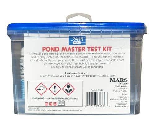 API Pond Master Test Kit color charts aid precise reading of test results.
