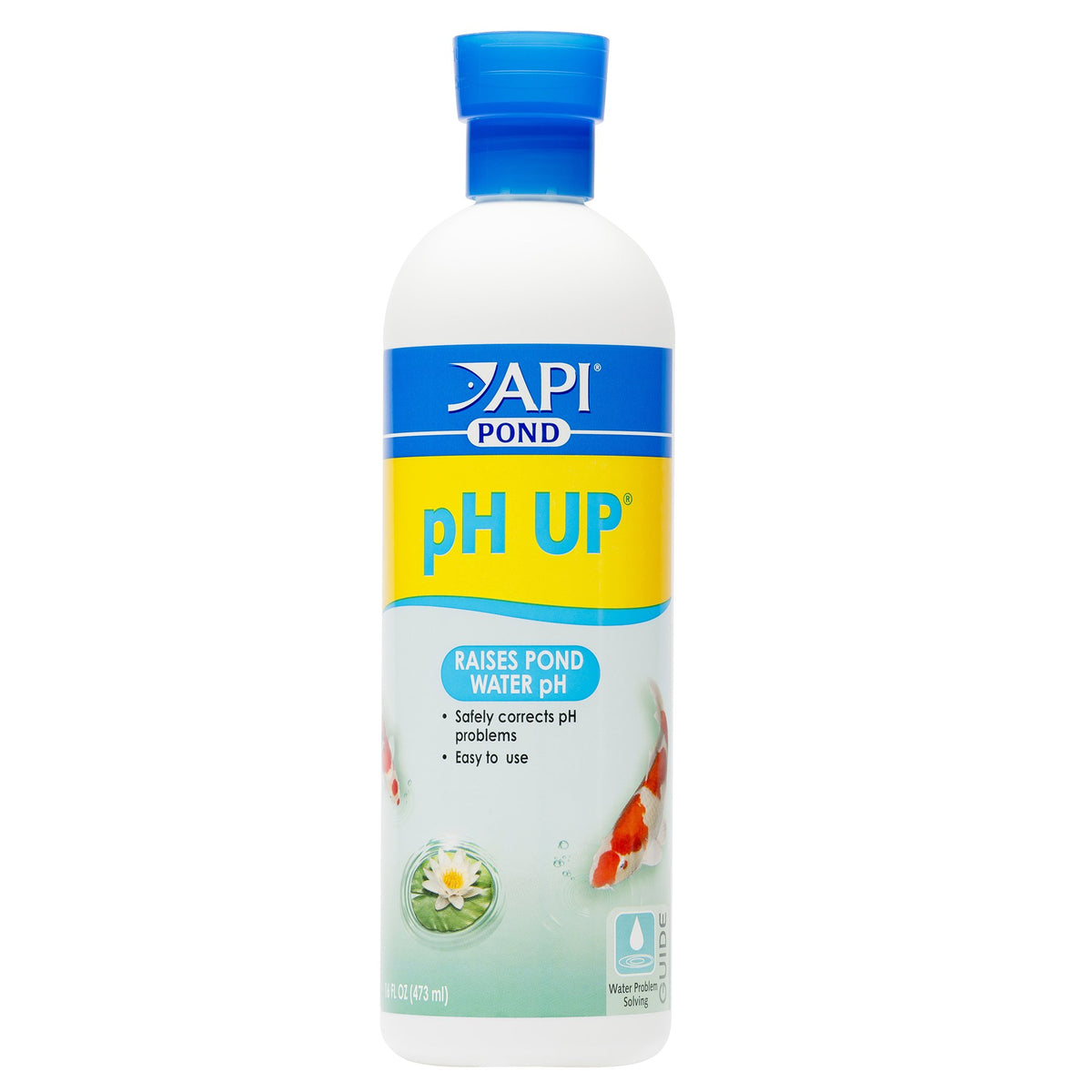 API POND pH UP bottle front view for safe pH adjustment