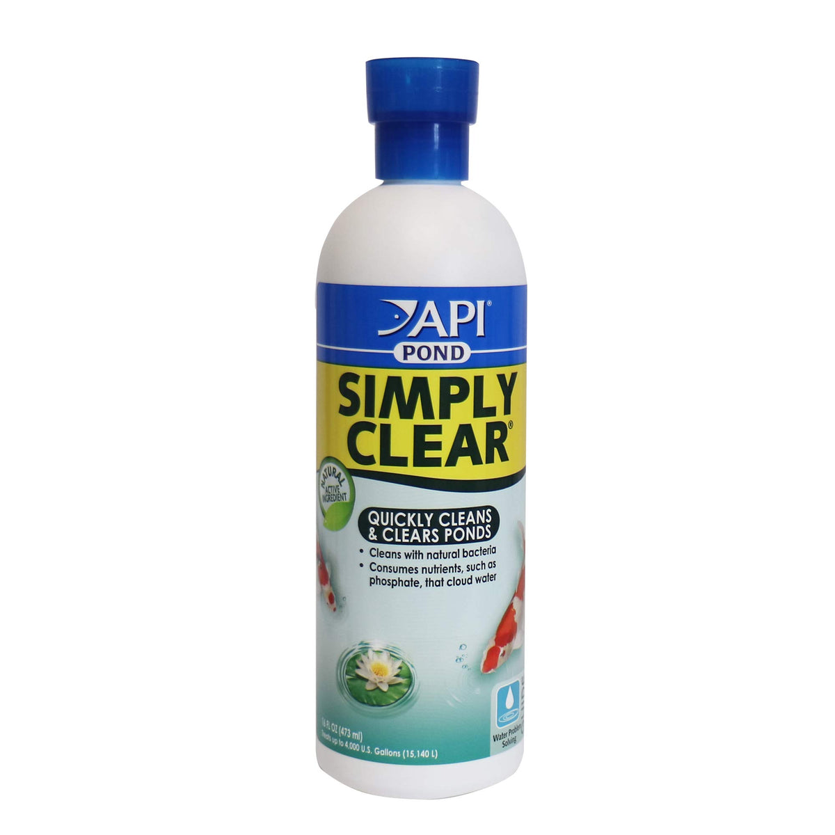 API Pond Simply Clear bottle pouring to clarify cloudy pond water