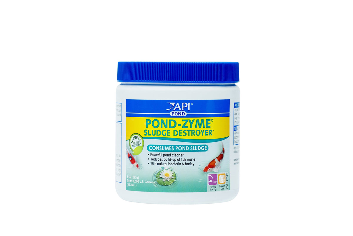 API Pond-Zyme Sludge Destroyer 8oz bottle for spring start-up use