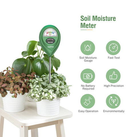 Apine hydrometer for plants helps monitor moisture without batteries.