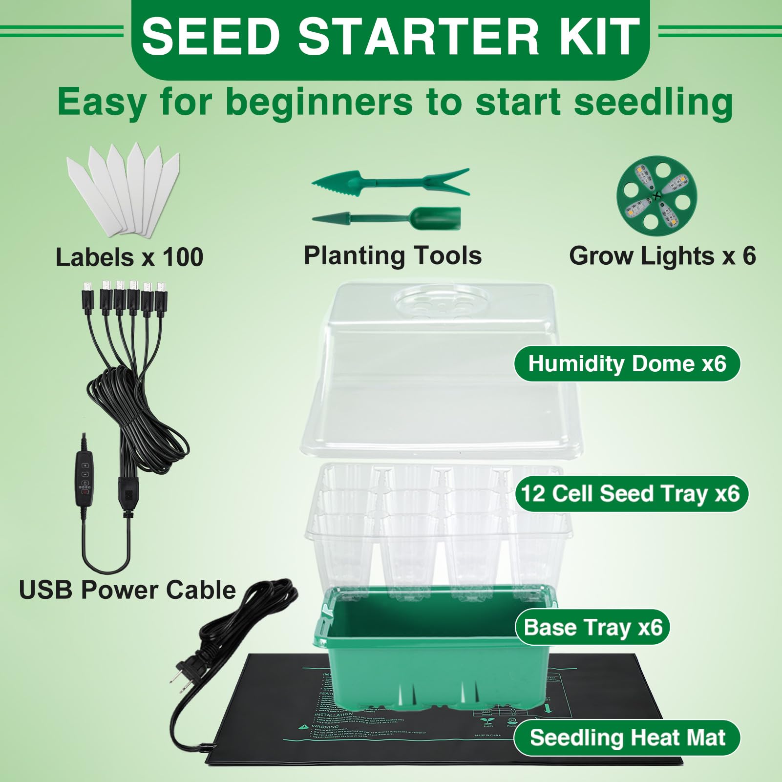 Apipi heat mat maintains warm soil for reliable germination.