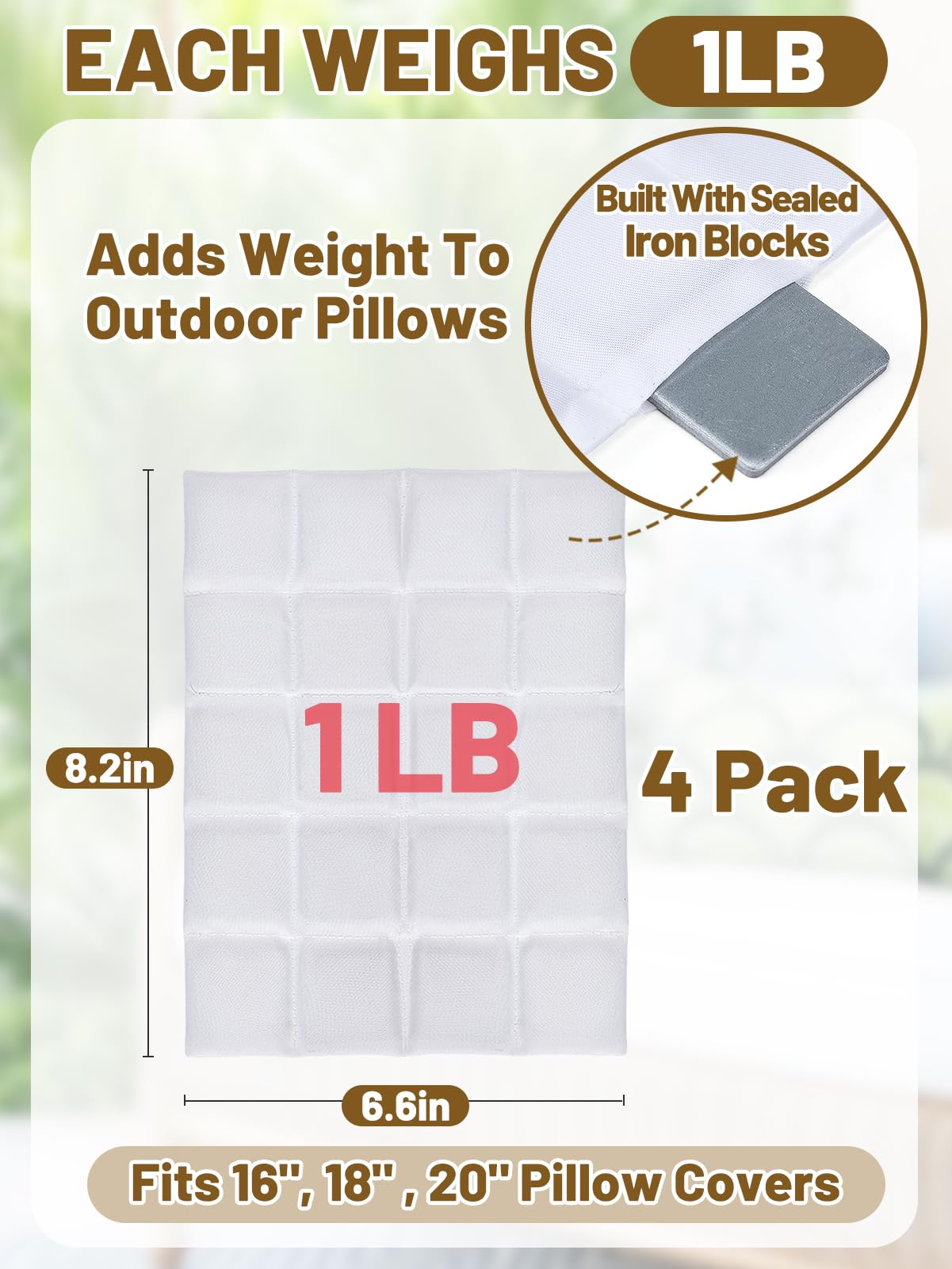 Apipi iron-block filled design shown for steady outdoor cushions against gusts.