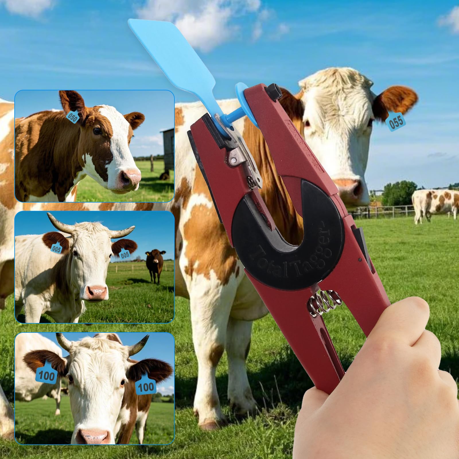APlayfulBee bulk cattle ear tag set packaging and contents
