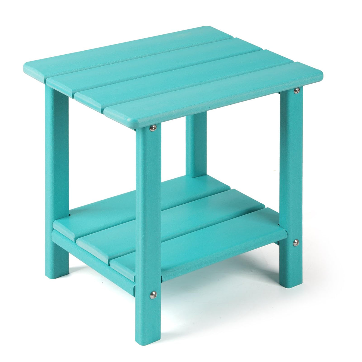 Apolimi Adirondack outdoor side table with two-tier design for extra storage