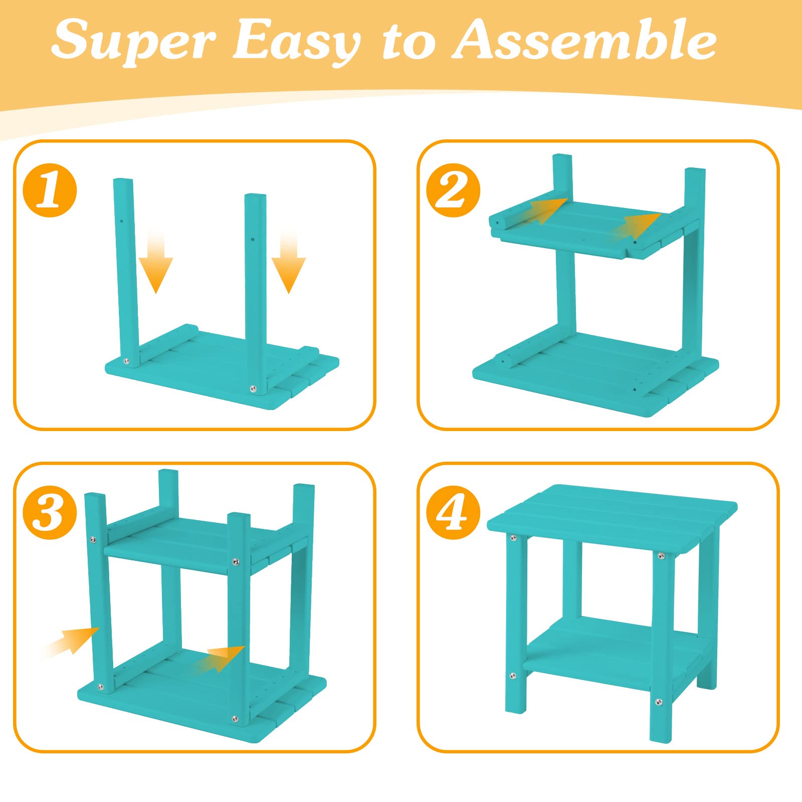 Simple assembly of Apolimi Adirondack side table in minutes